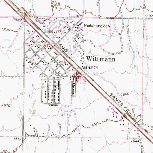 Topographic Map of Wittmann Census Designated Place, AZ