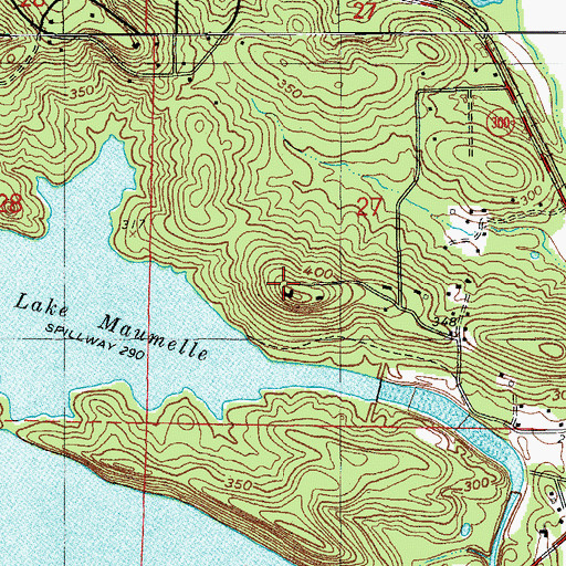 Topographic Map of Natural Steps Census Designated Place, AR