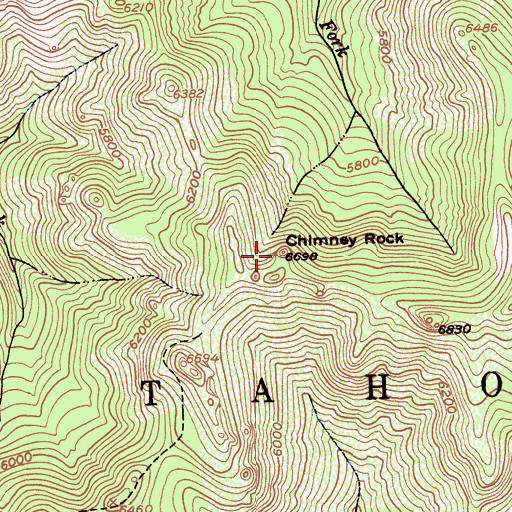 Topographic Map of Chimney Rock, CA