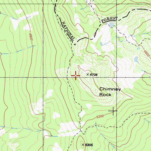 Topographic Map of Chimney Rock, CA