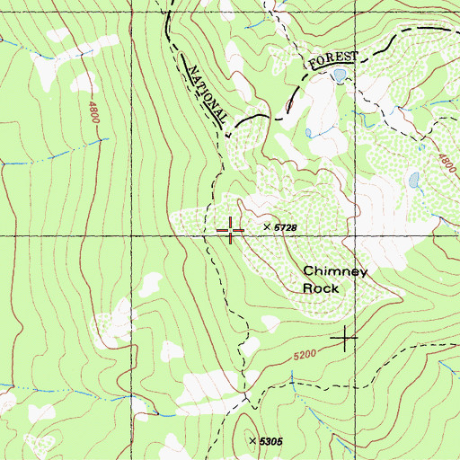 Topographic Map of Chimney Rock, CA