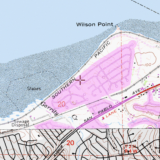 Topographic Map of Bayview Census Designated Place, CA