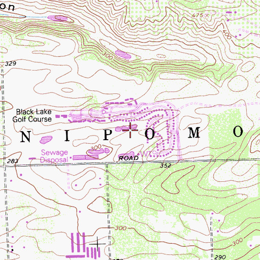 Topographic Map of Blacklake Census Designated Place, CA