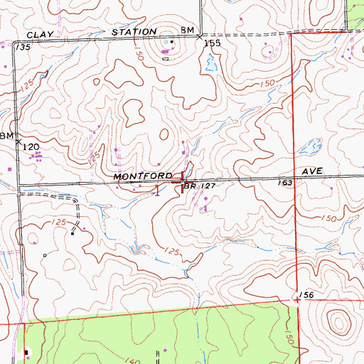 Topographic Map of Clay Census Designated Place, CA