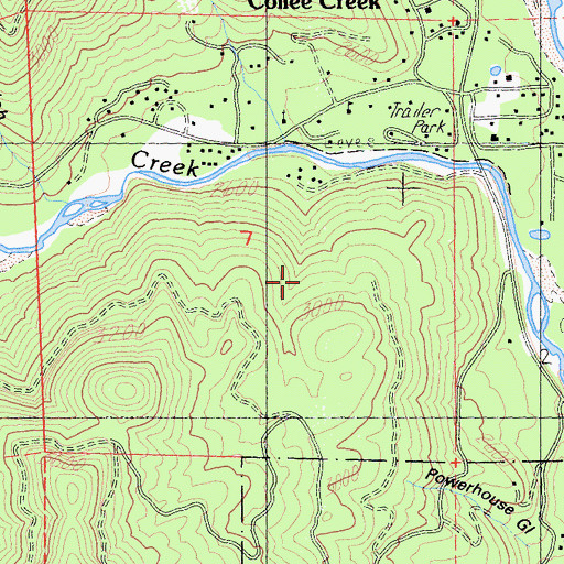 Topographic Map of Coffee Creek Census Designated Place, CA
