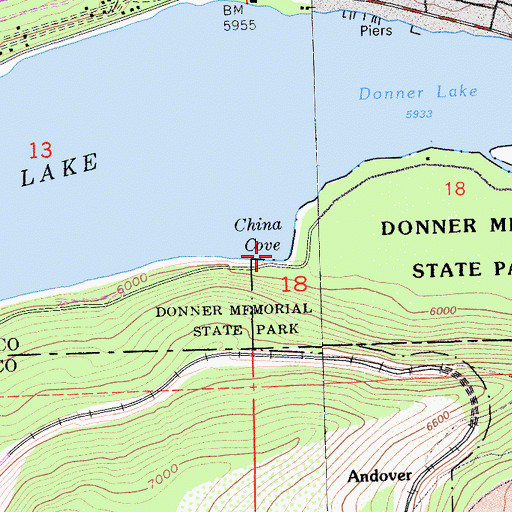 Topographic Map of China Cove, CA