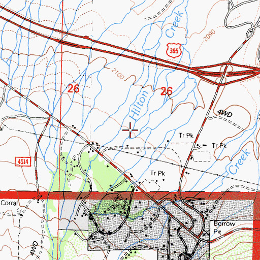 Topographic Map of Crowley Lake Census Designated Place, CA