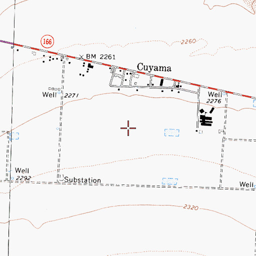 Topographic Map of Cuyama Census Designated Place, CA