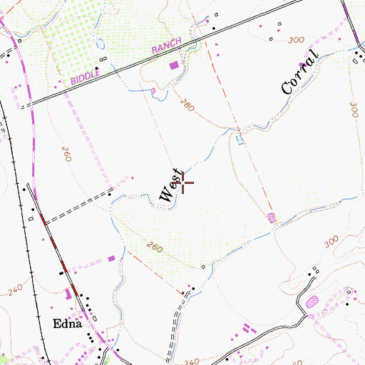 Topographic Map of Edna Census Designated Place, CA