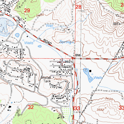 Topographic Map of Elizabeth Lake Census Designated Place, CA