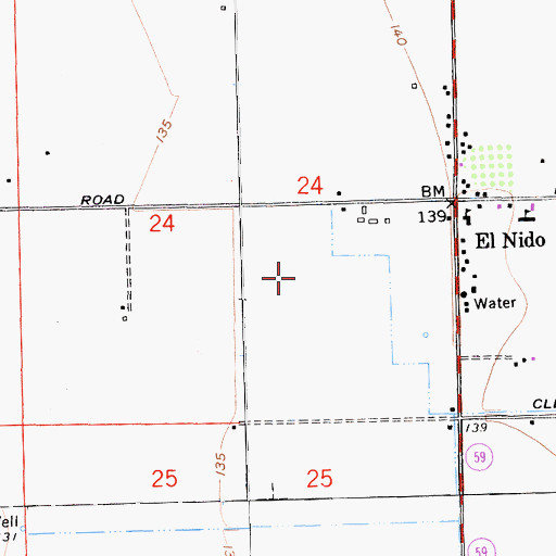 Topographic Map of El Nido Census Designated Place, CA