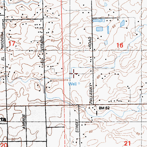 Topographic Map of Elverta Census Designated Place, CA