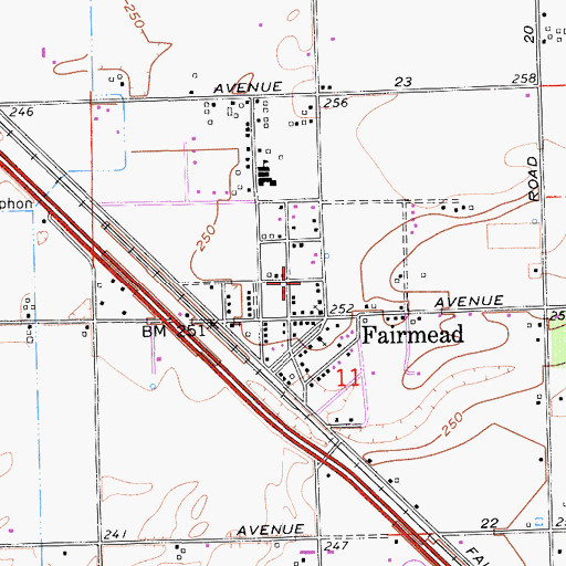 Topographic Map of Fairmead Census Designated Place, CA