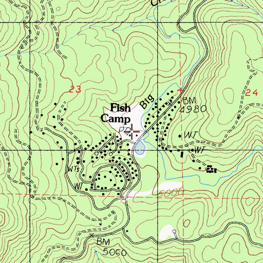 Topographic Map of Fish Camp Census Designated Place, CA