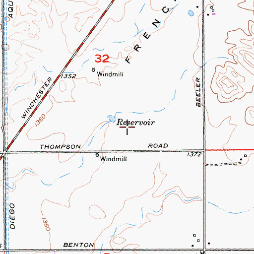 Topographic Map of French Valley Census Designated Place, CA