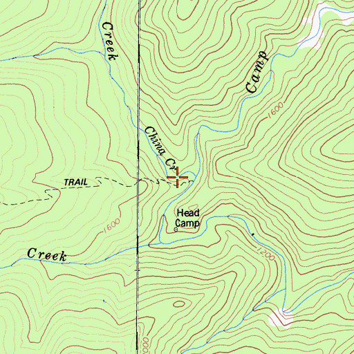 Topographic Map of China Creek, CA
