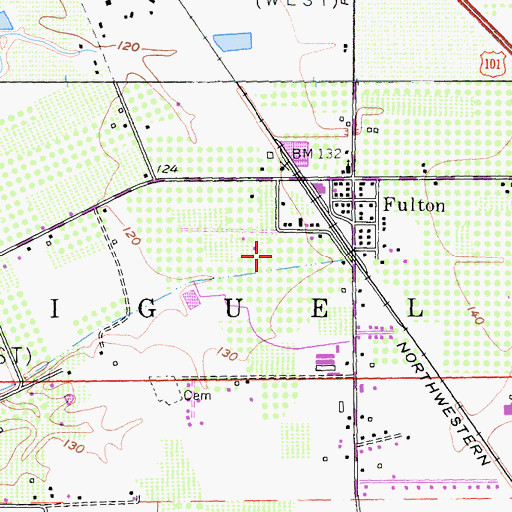 Topographic Map of Fulton Census Designated Place, CA