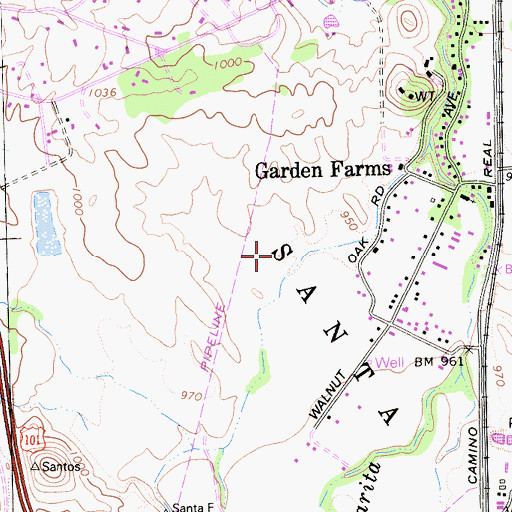 Topographic Map of Garden Farms Census Designated Place, CA