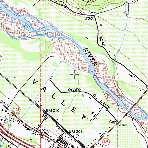 Topographic Map of Geyserville Census Designated Place, CA