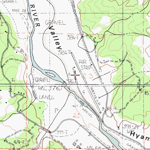 Topographic Map of Hyampom Census Designated Place, CA