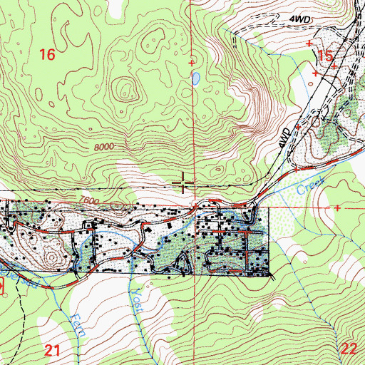 Topographic Map of June Lake Census Designated Place, CA