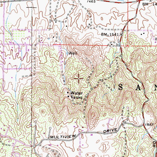 Topographic Map of Lake Mathews Census Designated Place, CA