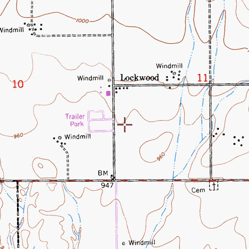 Topographic Map of Lockwood Census Designated Place, CA