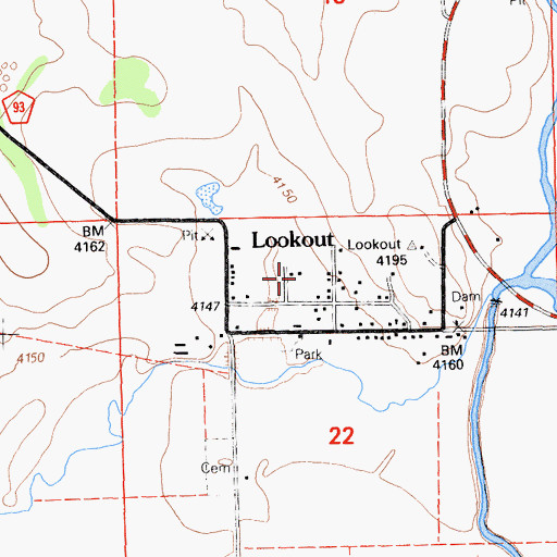 Topographic Map of Lookout Census Designated Place, CA