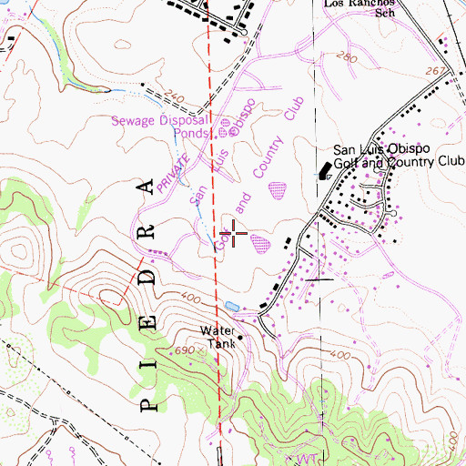 Topographic Map of Los Ranchos Census Designated Place, CA
