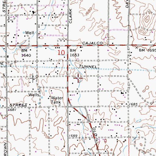 Topographic Map of Mead Valley Census Designated Place, CA
