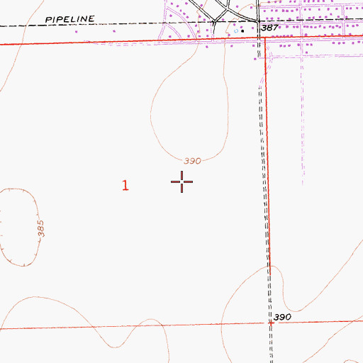 Topographic Map of Mesa Verde Census Designated Place, CA