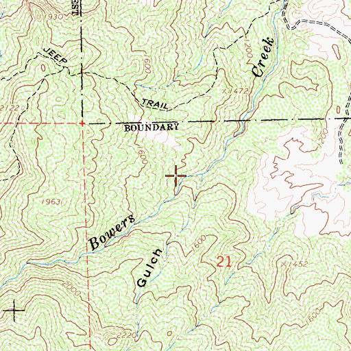 Topographic Map of China Gulch, CA
