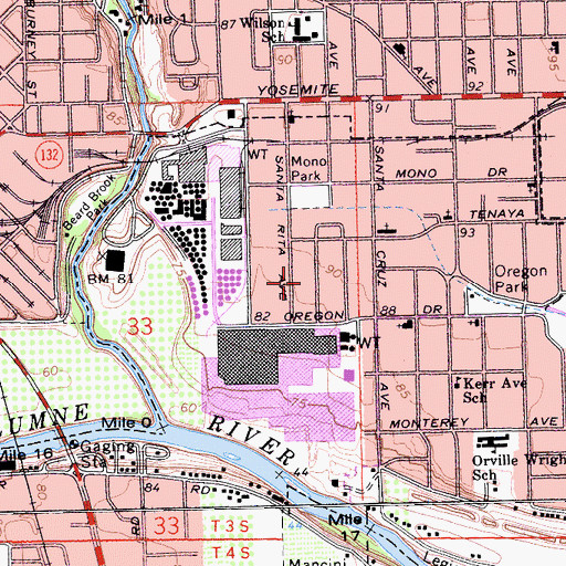 Topographic Map of Airport Census Designated Place, CA