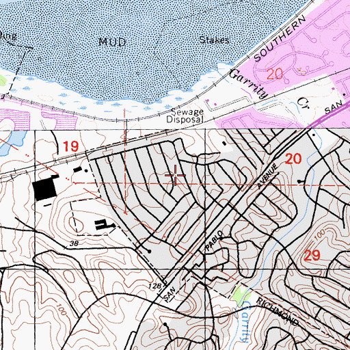 Topographic Map of Montalvin Manor Census Designated Place, CA