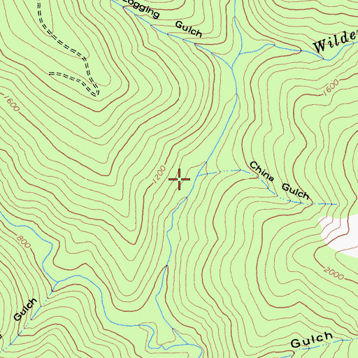 Topographic Map of China Gulch, CA
