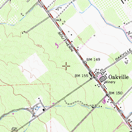 Topographic Map of Oakville Census Designated Place, CA