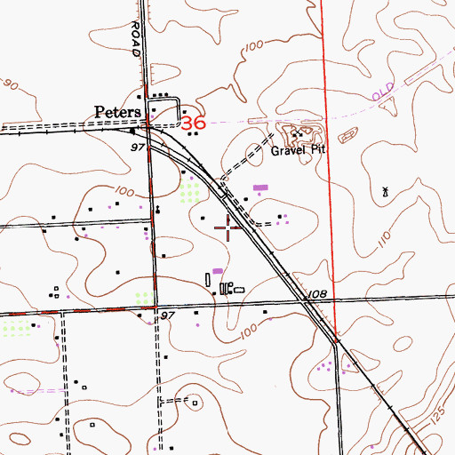 Topographic Map of Peters Census Designated Place, CA