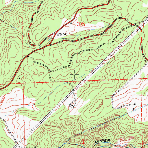 Topographic Map of Red Corral Census Designated Place, CA