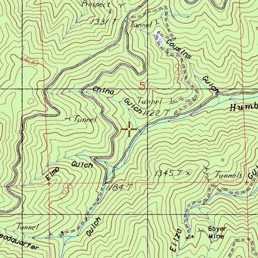 Topographic Map of China Gulch, CA