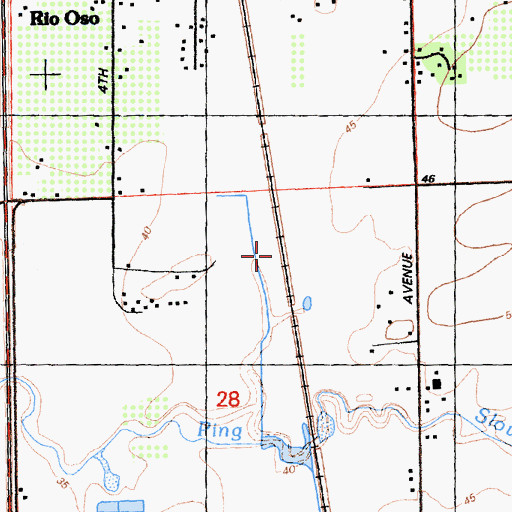 Topographic Map of Rio Oso Census Designated Place, CA
