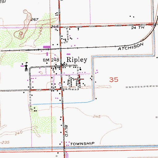 Topographic Map of Ripley Census Designated Place, CA