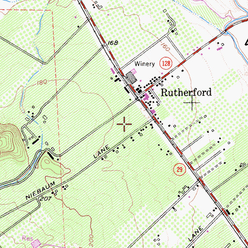 Topographic Map of Rutherford Census Designated Place, CA