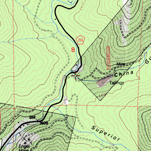 Topographic Map of China Gulch, CA