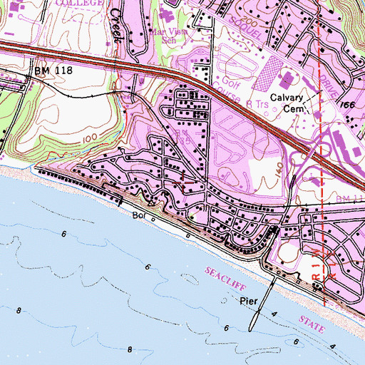 Topographic Map of Seacliff Census Designated Place, CA