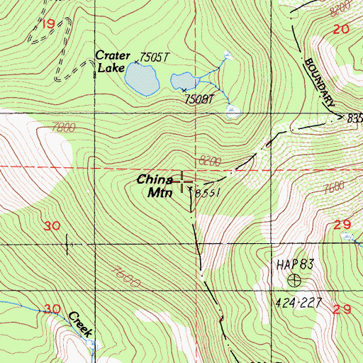 Topographic Map of China Mountain, CA