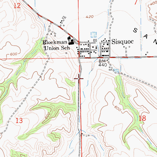 Topographic Map of Sisquoc Census Designated Place, CA