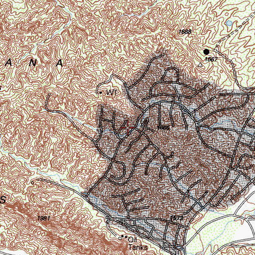 Topographic Map of Stevenson Ranch Census Designated Place, CA