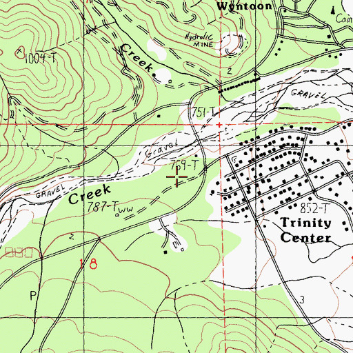 Topographic Map of Trinity Center Census Designated Place, CA