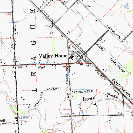 Topographic Map of Valley Home Census Designated Place, CA