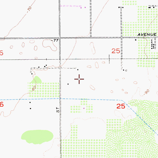Topographic Map of Vista Santa Rosa Census Designated Place, CA